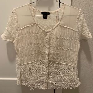 Anthropologie lace crochet top